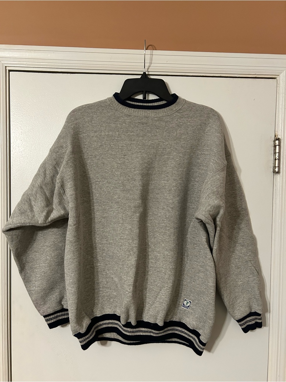 Vintage 90s Discus Athletic USA Made Gray Varsity Crewneck Sweatshirt L